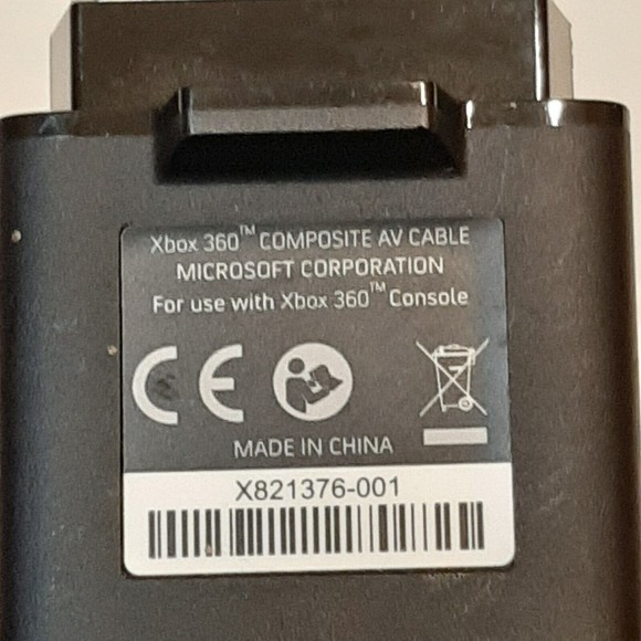 Genuine Official OEM Microsoft XBOX 360 S Slim Black Composite AV Cable UNTESTED - Picture 3 of 7